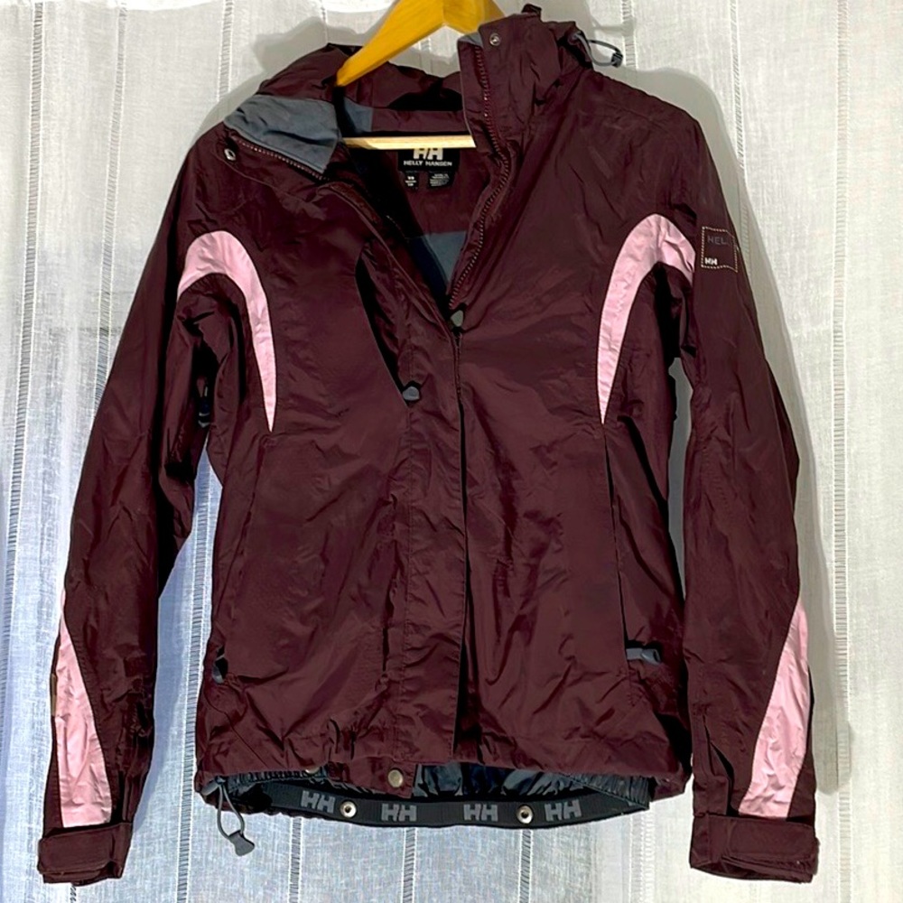 XS Helly Tech ski jacket. Burgundy and Pink. Used excellent condition.
